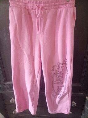 Von Dutch Pink Studded Logo Track Pants